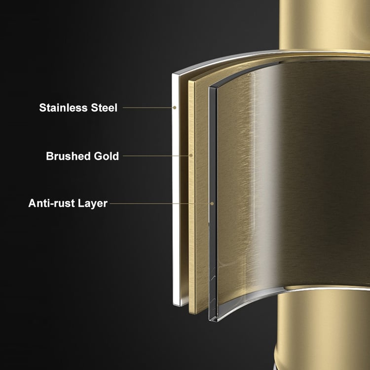 Gold Round Trash Can Stainless Steel Garbage Can with Swing-Top
