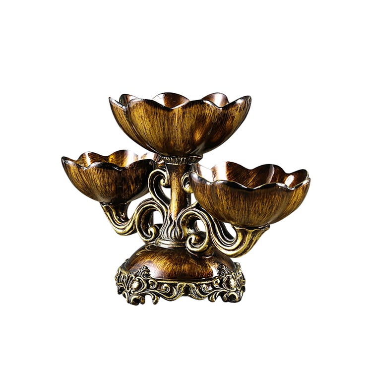 Corbeille à Fruits 3 Étages En Céramique Et Bois - Déco Table Pour Fruits, Légumes, Noix - AmkWood