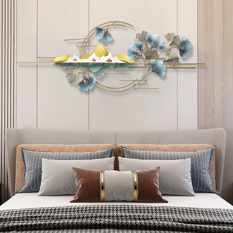 6 Décorations Murales Métal Doré Motif Floral 25x25 Cm - Style Scandinave, Minimaliste, Pour Salon, Chambre, Bureau