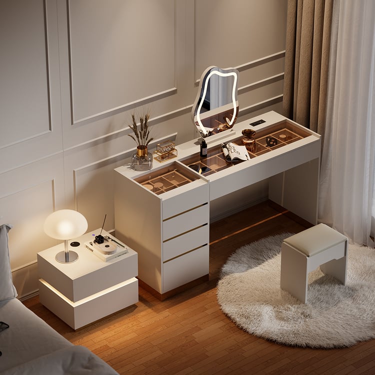 ナイトアイポーテ　新品未使用4箱　Make you Beautiful II LED Mirror Makeup Vanity Set with 2 Smart Nightstands｜Homary