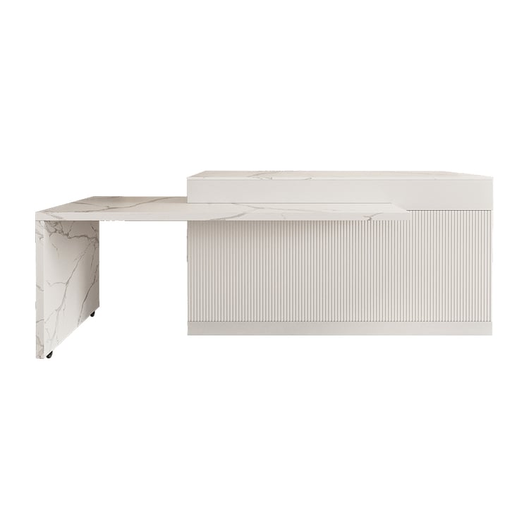 Modern Extendable Kitchen Island with Marble Pattern Top | Homary