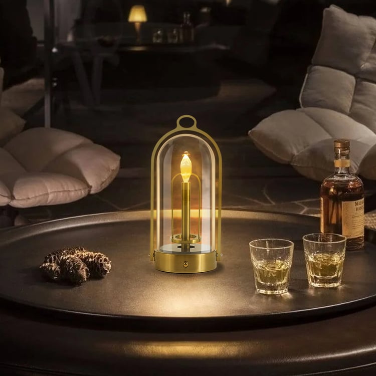 EOEO LED Tischlampe Mit Akku – Touch-Schalter, 3 Farbtemperaturen, 2000 MAh, Kabellos, Gold
