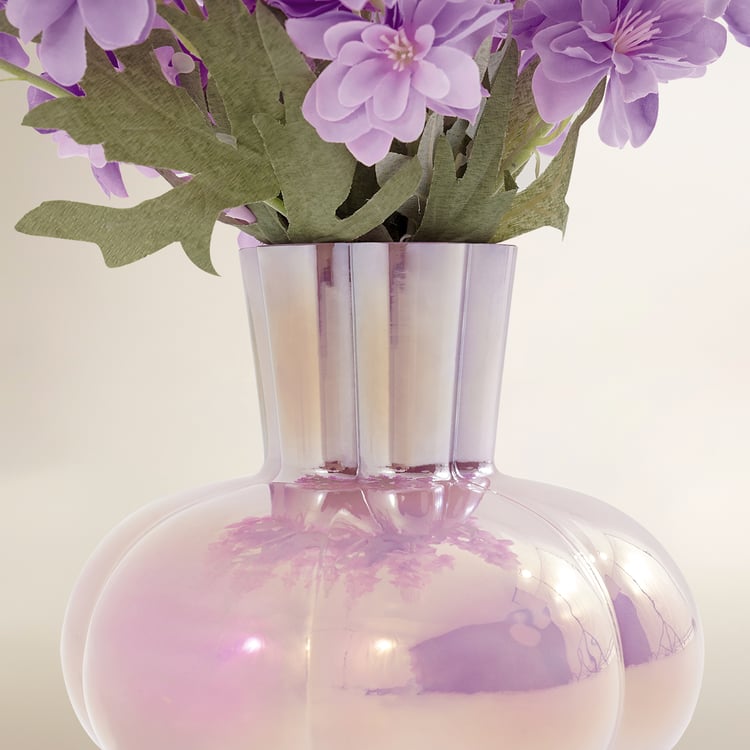 Purple Simulation Delphinium Artificial Flowers with Vase Gradient