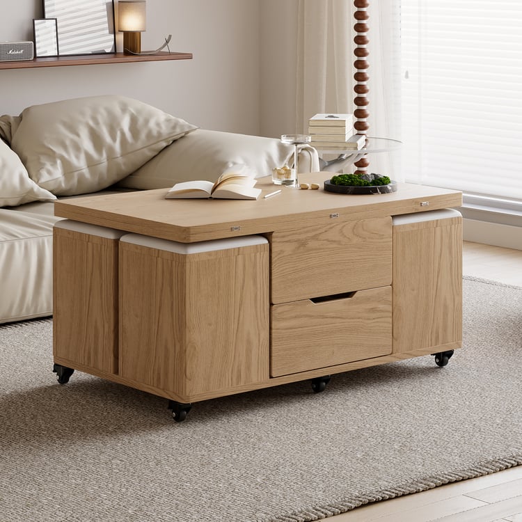 Salontafel om te zetten tot woonkamereettafel, 4-in-1 salontafel, in