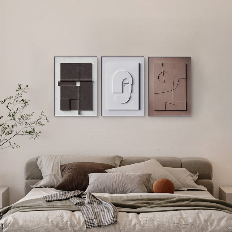 人気特価激安 3 Pieces Japandi Geometric Canvas Wall Art Painting Wall 絵画