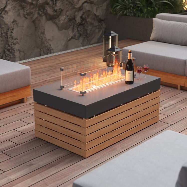 Mesa Para Fogata A Gas Con Azulejos De Propano Uniflame BUTSIR