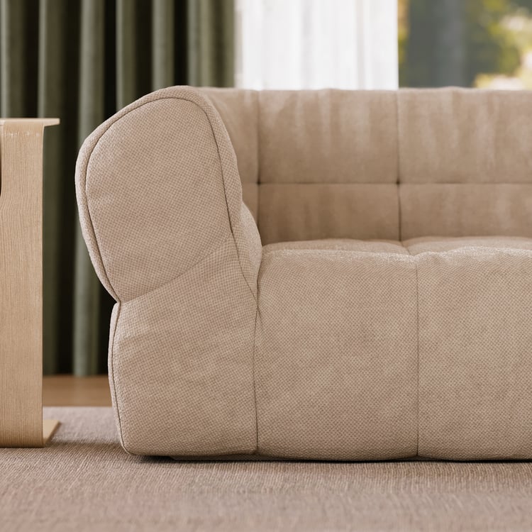2870mm Cotton & Linen Sofa with Ottoman Modern 4 Seater