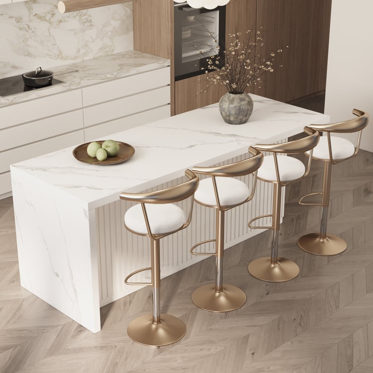 1830 mm Modern Kitchen Island with Swivel Backrest Bar Stools