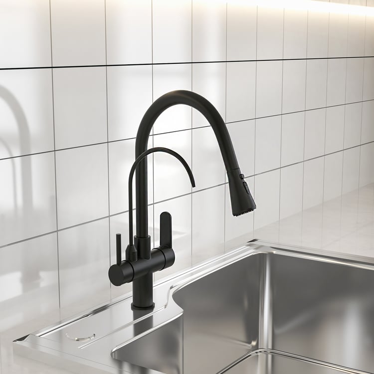 SEPARATE BATH&TODAYFULSweatPullover グレー Water Filter Kitchen Faucet Pull Out Faucet in Matte Black