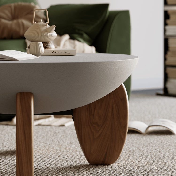Mesa De Centro La Ibérica - Madera Maciza, Pies Curvos, Largo 90 Cm, Fabricada En España