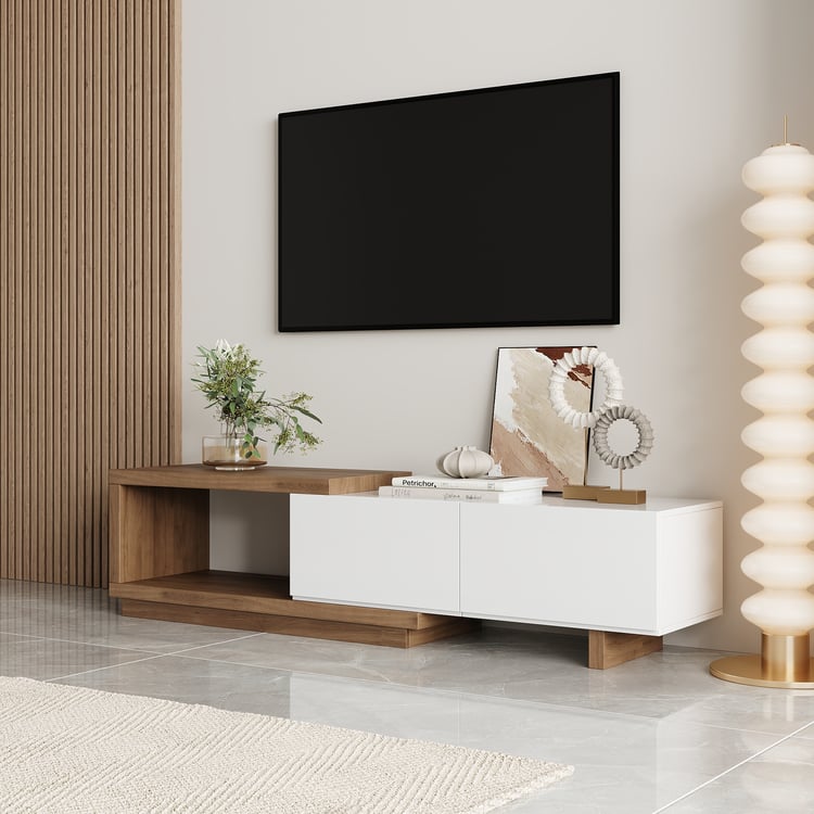 Quoint extendable TV cabinet with 2 drawers from 120 cm to 175 cm