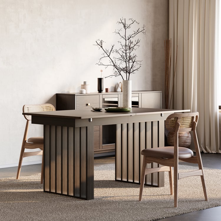 1400mm-2200mm Extendable Dining Table Walnut Seats 4-8 People｜Homary