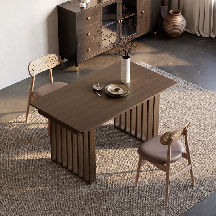 1400mm-2200mm Extendable Dining Table Walnut Seats 4-8