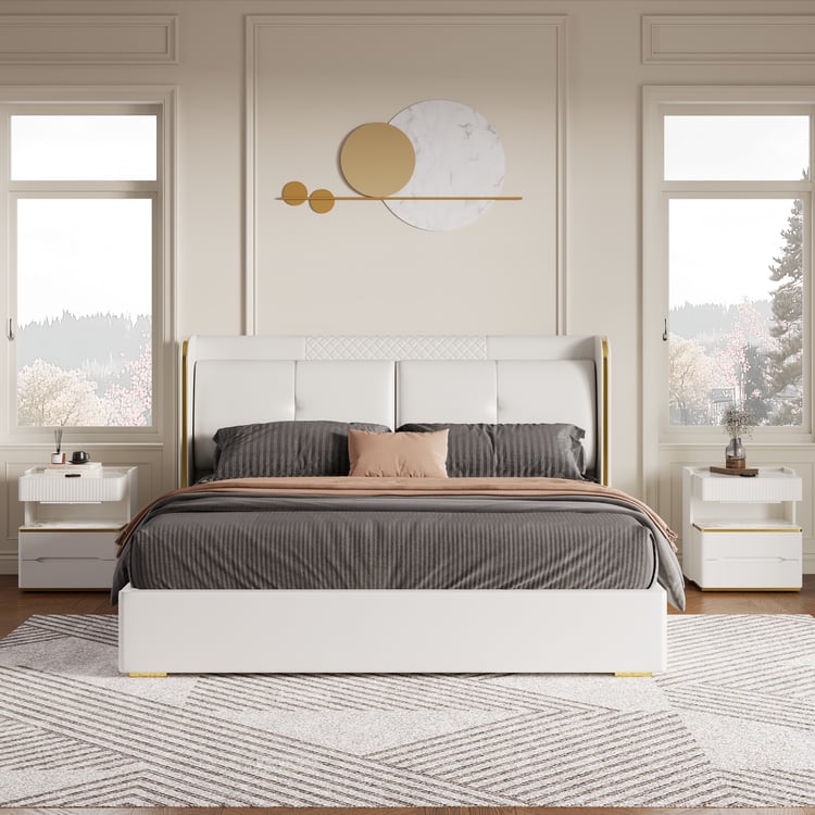 White upholstered king headboard online