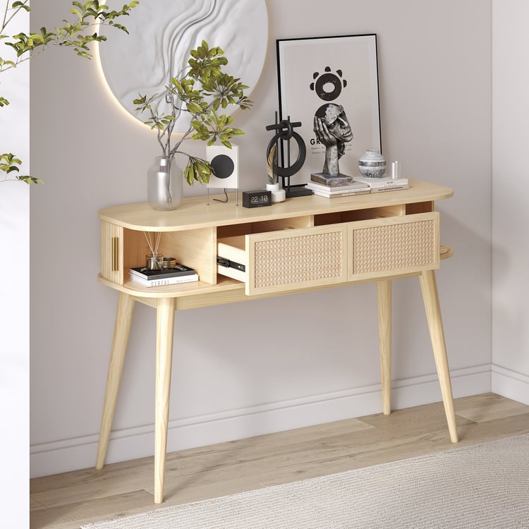 Ample Storage Console Table Entryway Furniture in Natural (1200mm