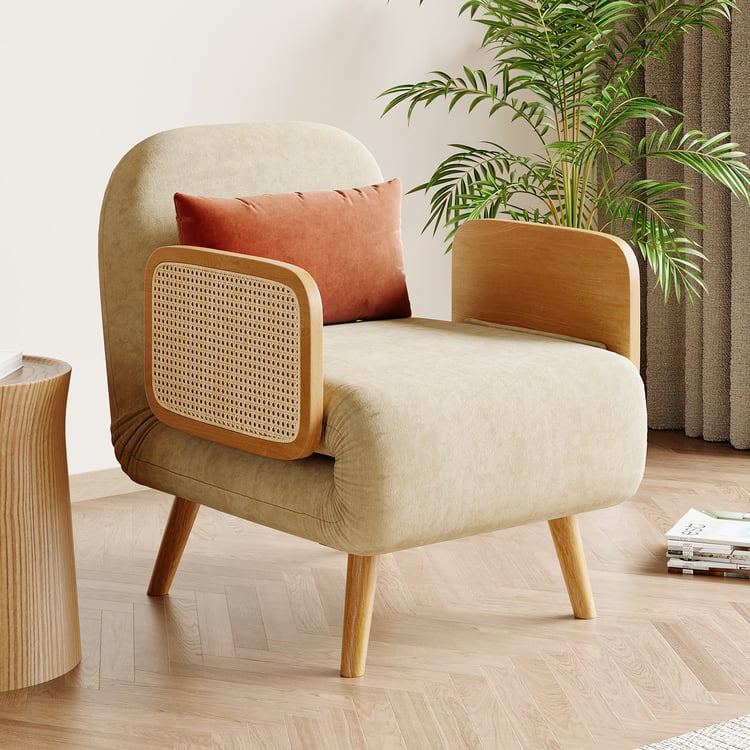 Lit de jour en rotin moderne du milieu du siècle, canapé-lit simple, chaise longue convertible