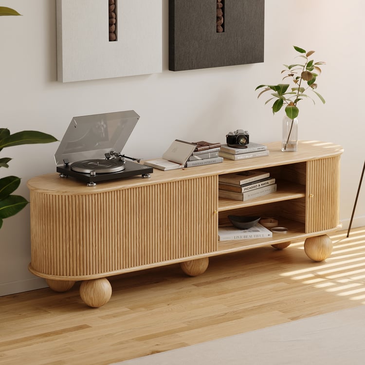 ●日本正規品● Mid Wood Solid Ash Century Storage with Stand TV Oval Modern その他