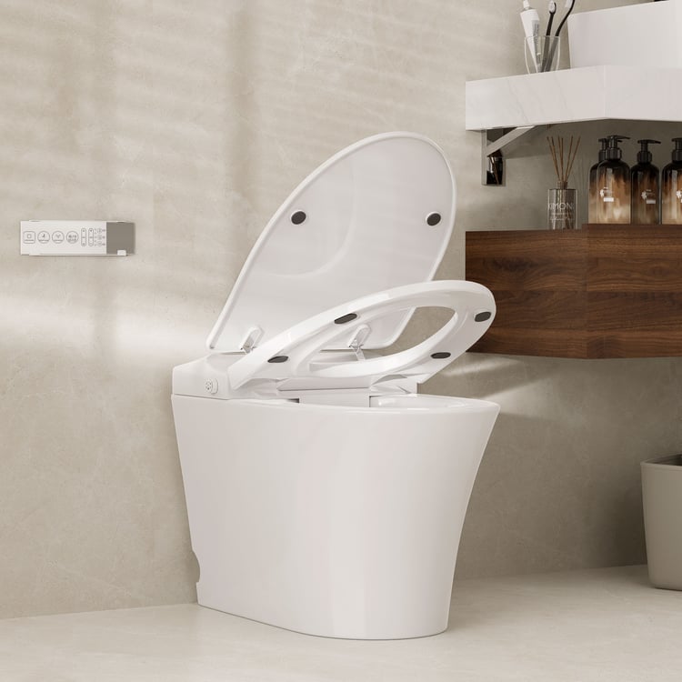 Smart Toilet Modern White Rimless Back To Wall with Dual Flush (3 Star)