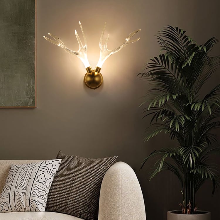 HOURGLASSアンビエントライティングエディット 2023 DEER 限定盤 Resin Deer Antler Golden Art Deco LED Wall Sconce｜Homary