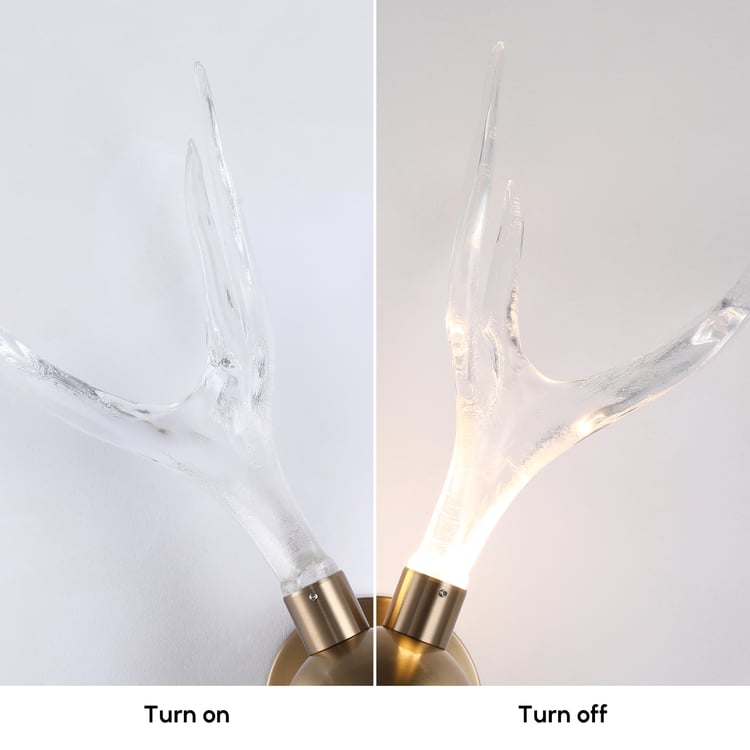 Resin Deer Antler Golden Art Deco LED Wall Sconce｜Homary