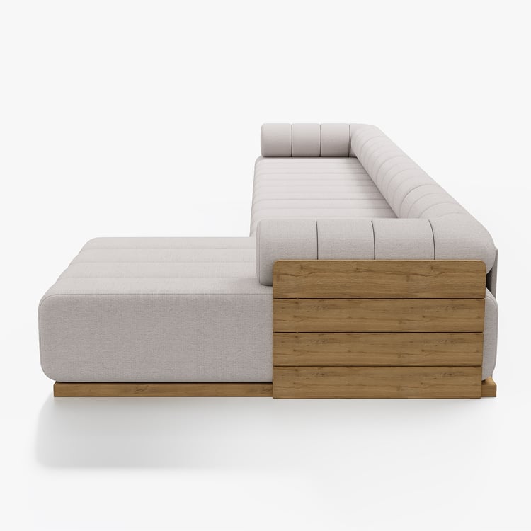 4-Pieces Modular Teak Outdoor Sofa Set｜Homary