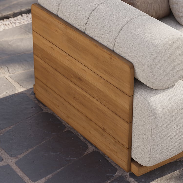 4-Pieces Modular Teak Outdoor Sofa Set｜Homary