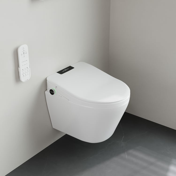 Sedile WC intelligente a forma di V con funzione soft-close
