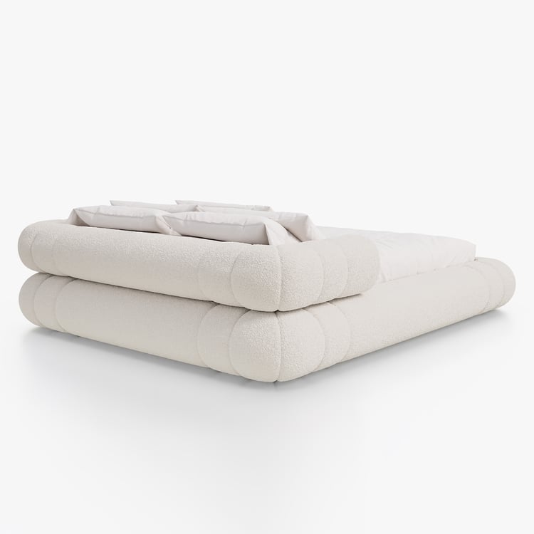 Queen Size Boucle Upholstered Cloud Floor Bed Frame
