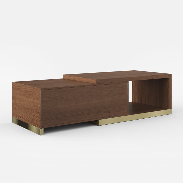Mordelle Glossy Walnut Extendable TV Stand & Coffee Table Set｜Homary