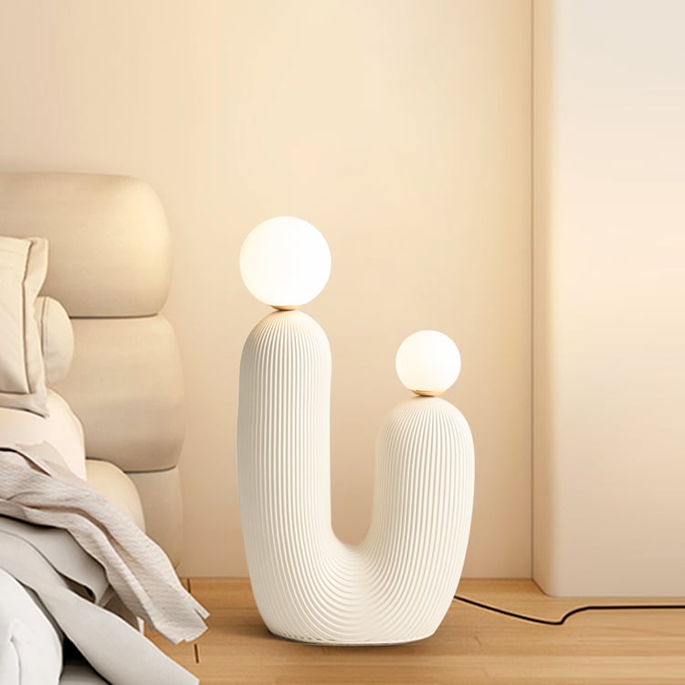 25.2'' Modern Resin Art Decor – U-Shaped USB Lighted