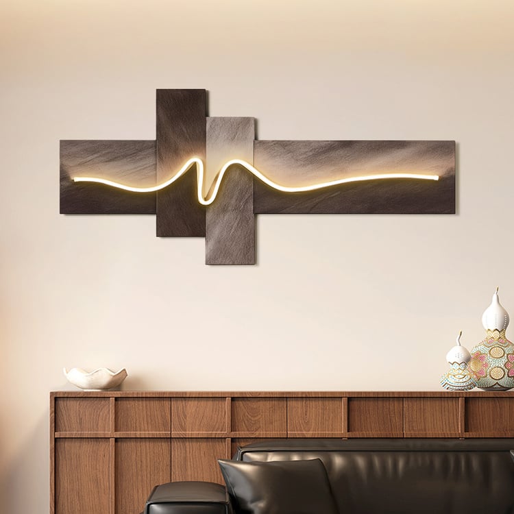 Golden Wave LED Wall Art – USB Powered (47.2'')