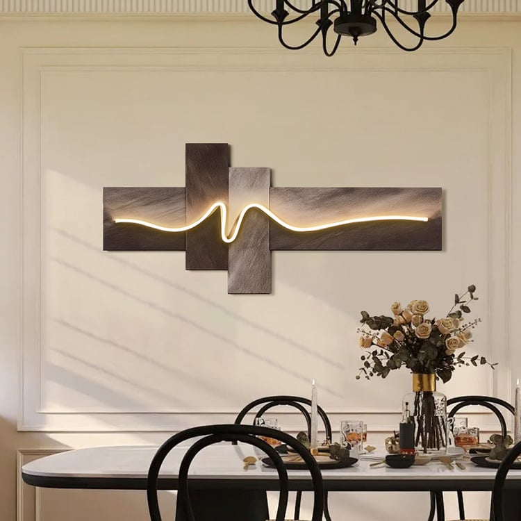 Golden Wave LED Wall Art – USB Powered (47.2'')｜Homary