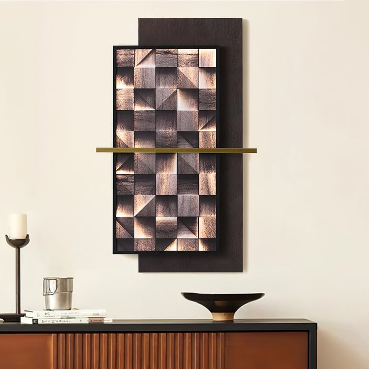 Modern Geometric Wall Art Lighted Wall Decor – 31.5"