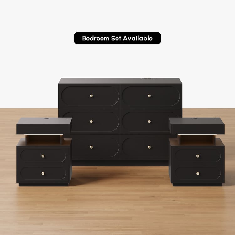 black dresser bedroom set Kendall 6-Drawer Dresser Black and Gold main image 0