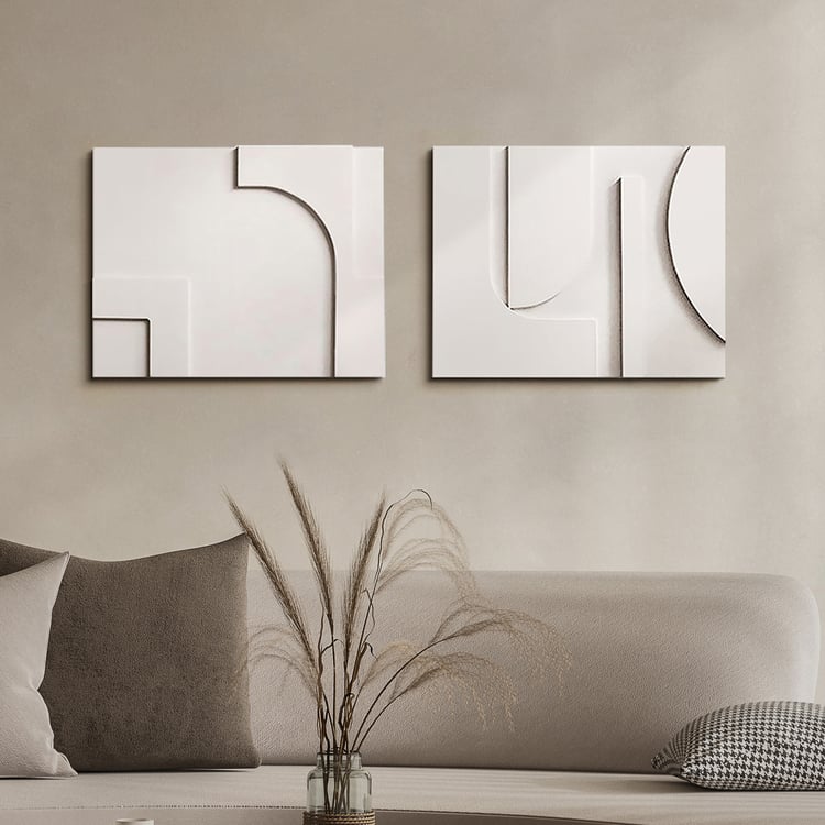 2 Pieces Japandi Abstract Wall Decor for Living Room 3D