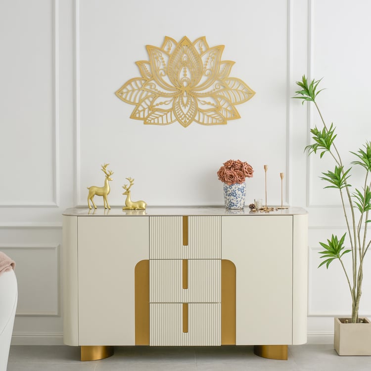 Moderne, minimalistische Wanddekoration, Heimdekoration mit 3D-Mandala-Metall, 910 mm x 590 mm｜Homary DE