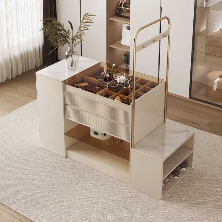 ivory dresser Barocco Double Dresser (Ivory And Gold) ESF Furniture