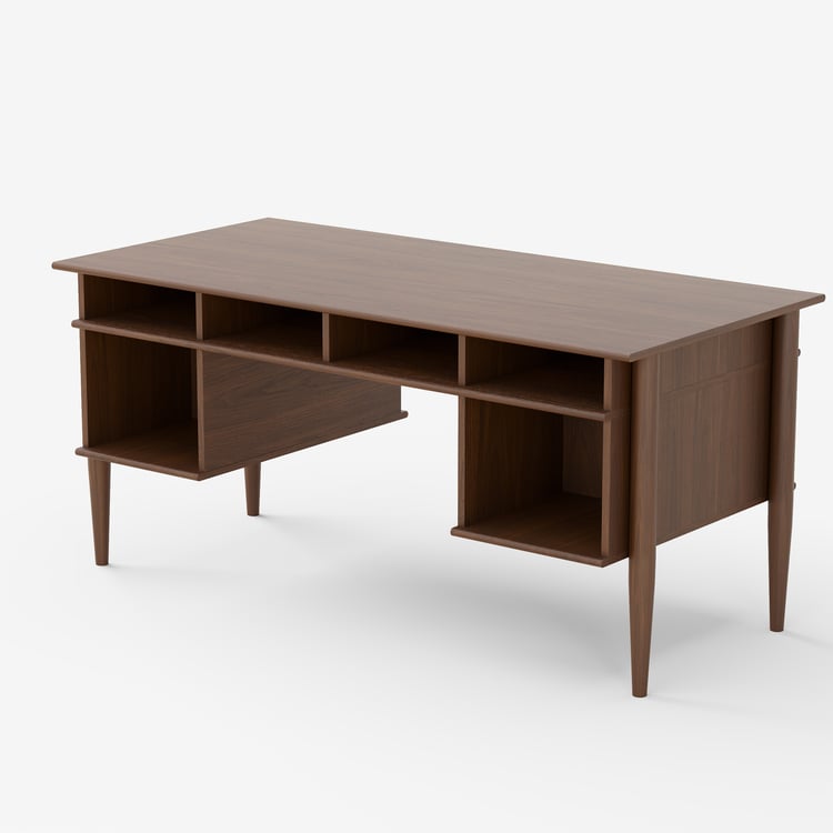 Mid Centurv Modern デスク 1625mm Mid-century Style Walnut Wood Home Office Desk with 6