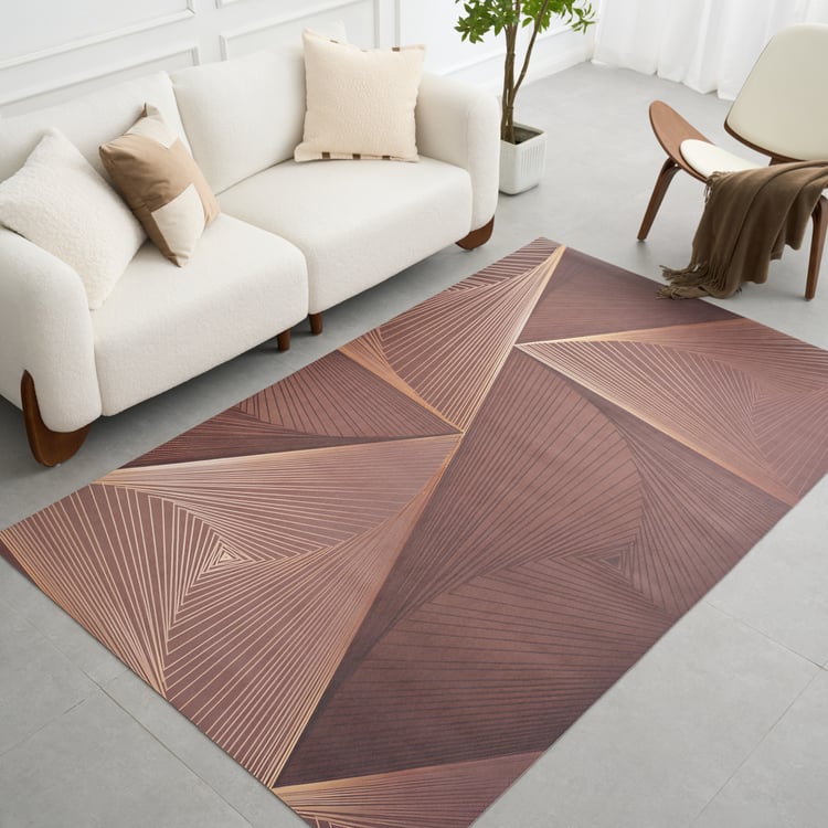 1500mm x 2400mm Indoor Area Rug–Geometric, Non-Slip, Waterproof, Easy-Clean PVC Leather