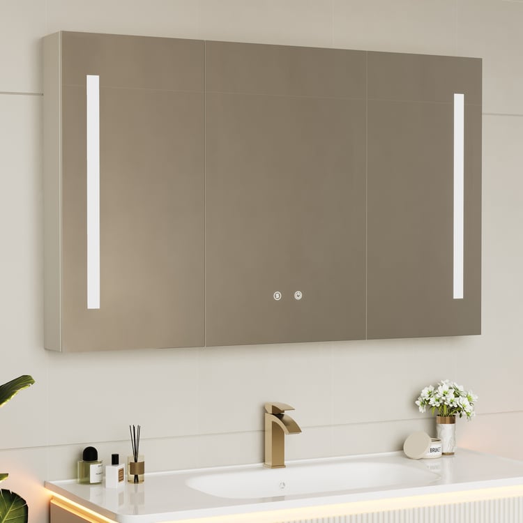 1200mm Modern Wall-mounted LED Bathroom Medicine Cabinet Vanity Mirror with Storage