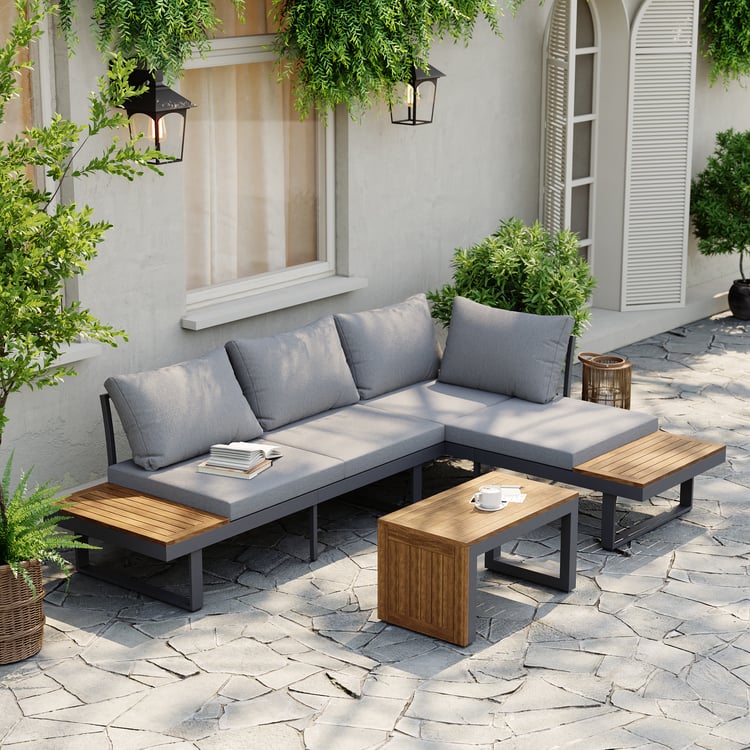Slatera Outdoor 600D Robustes Canvas Wasserdichtes Terrassenmöbel-Set Abdeckungen in Elfenbein|Homary DE