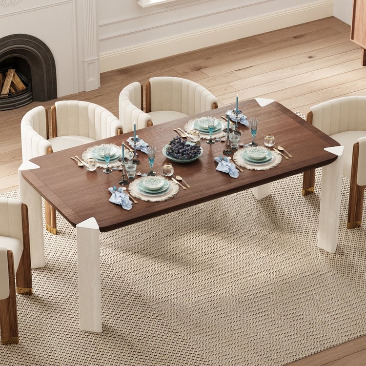 Tavolo da pranzo rettangolare da 2000 mm con gambe a montante in