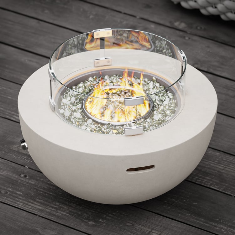 Round Tempered Glass Wind Guard for Fire Pit Table