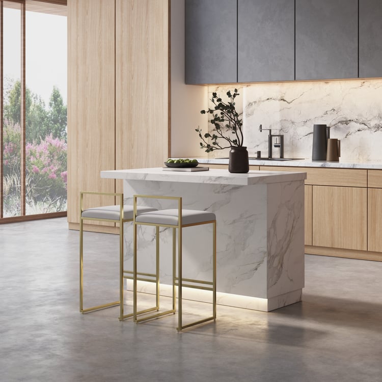 1270mm Japandi Kitchen lsland White Wooden Storage Kitchen Cabinet 