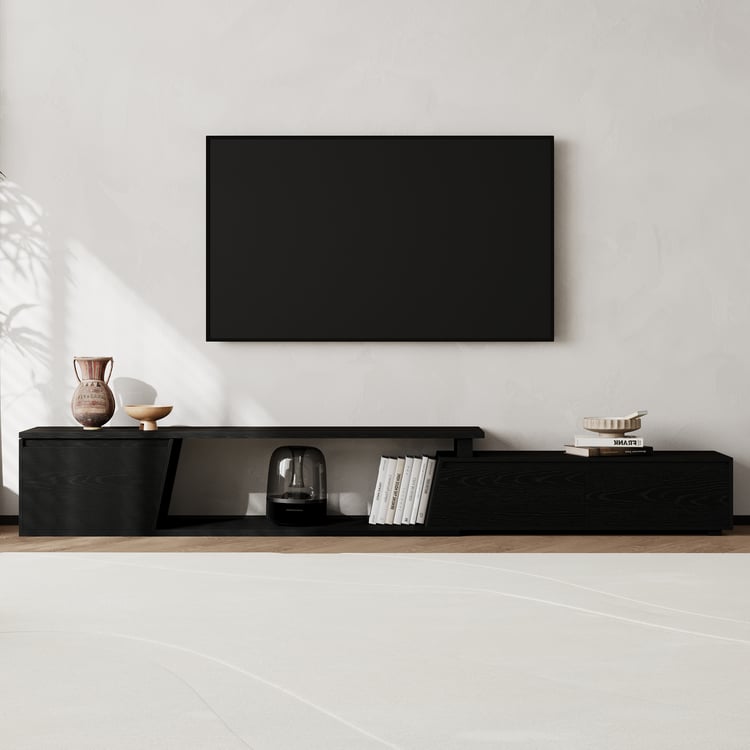 Fero Black Extendable TV Stand with 3 Drawers(71
