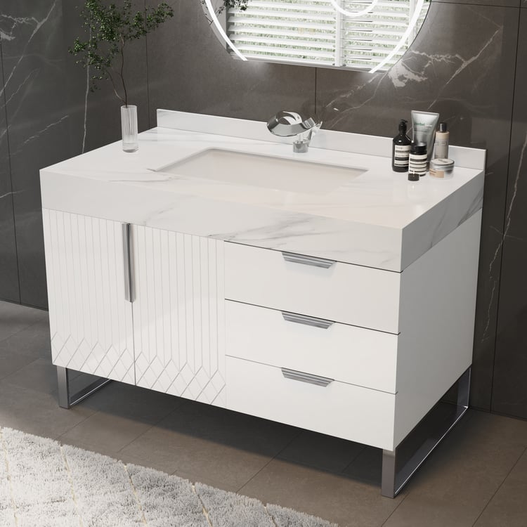 Aro 900mm bílé volně stojící keramické umyvadlo Koupelnové toaletní zásuvky z umělého mramoru