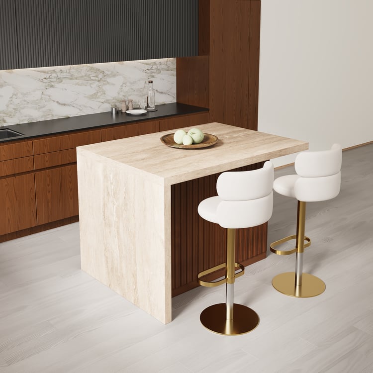 Îlots de cuisine stratifiés de style moderne de 1270 mm avec un grand espace de rangement en noyer