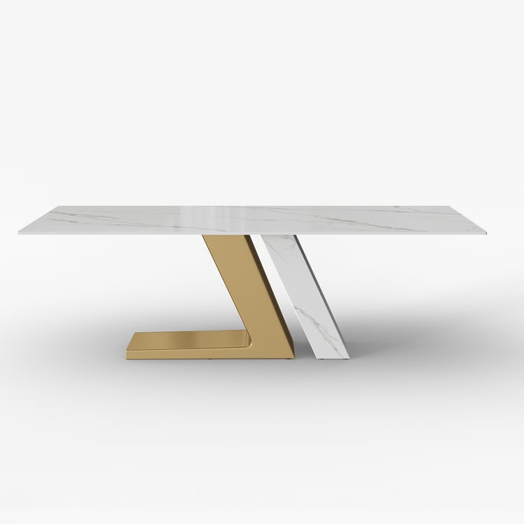 2200mm Modern Rectangle Dining Table Sintered Stone Top Seats 6-10