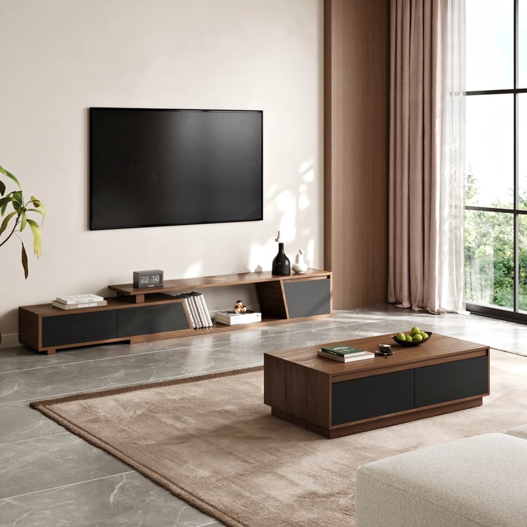 Fero Mid Century Extendable TV Stand & Block Coffee Table Set｜Homary