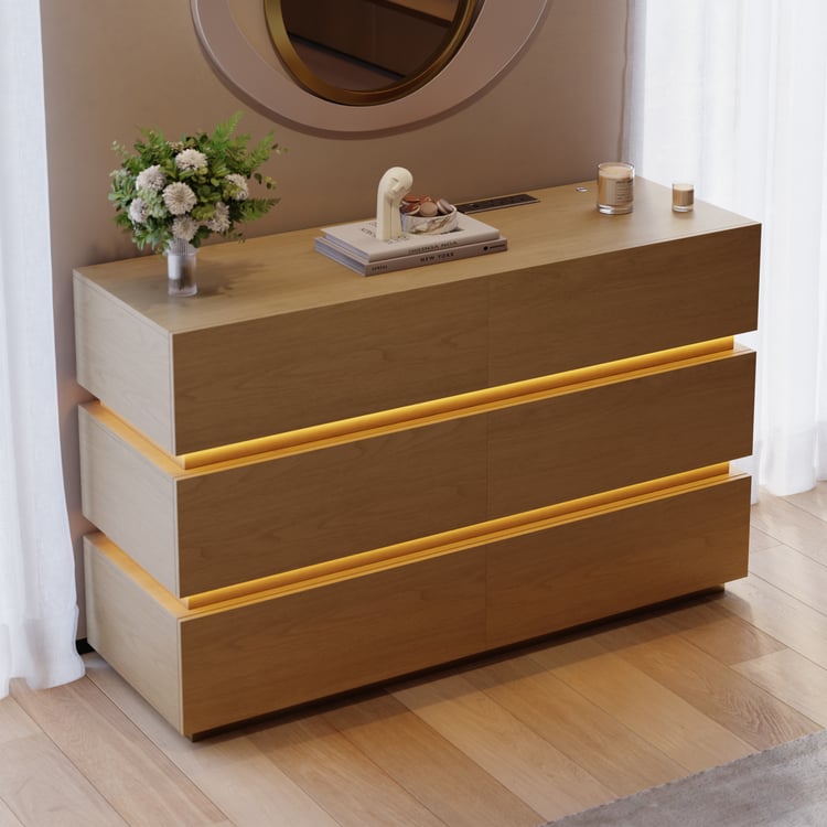 Lumio 47" LED 6-Drawer Dresser with Charging Station